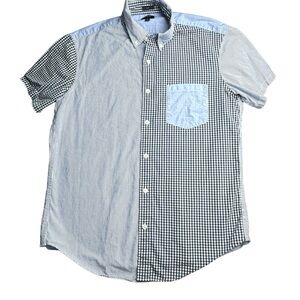 J.Crew Slim Fit Short Sleeve Colorblock Button Down Shirt Men’s Size M